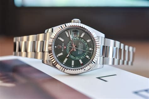 rolex sky-dweller green dial|rolex sky dweller price chart.